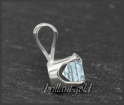 Anhänger 585 Gold Aquamarin hellblau, 4,5,6,7mm